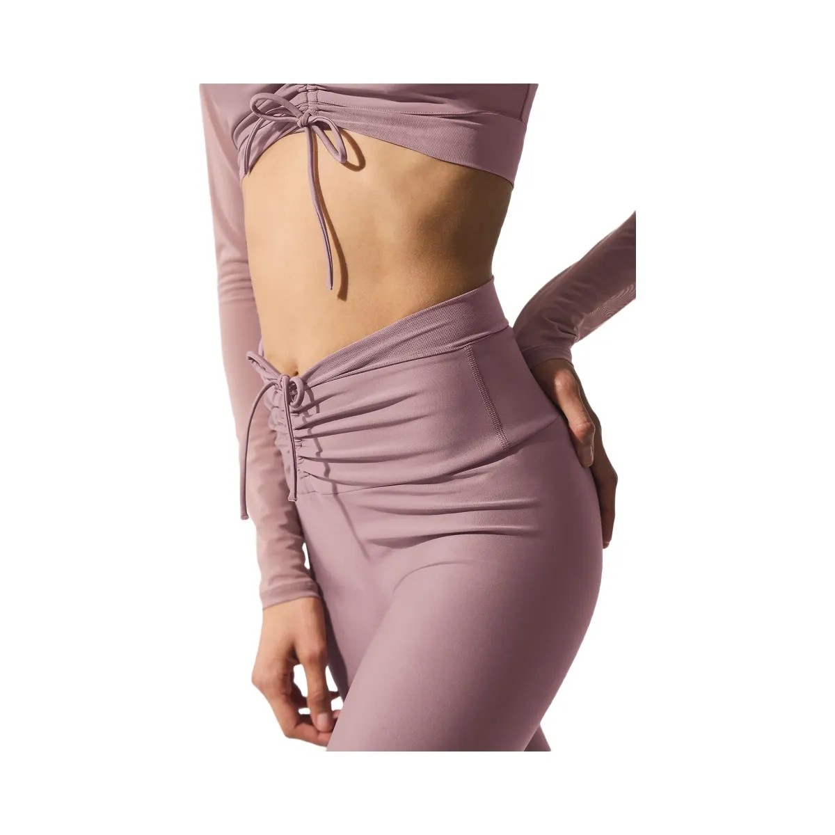 Alo Women's Airlift Mesh High-Waist Divine Capri - Smoky Quartz - HypeFly India View 2