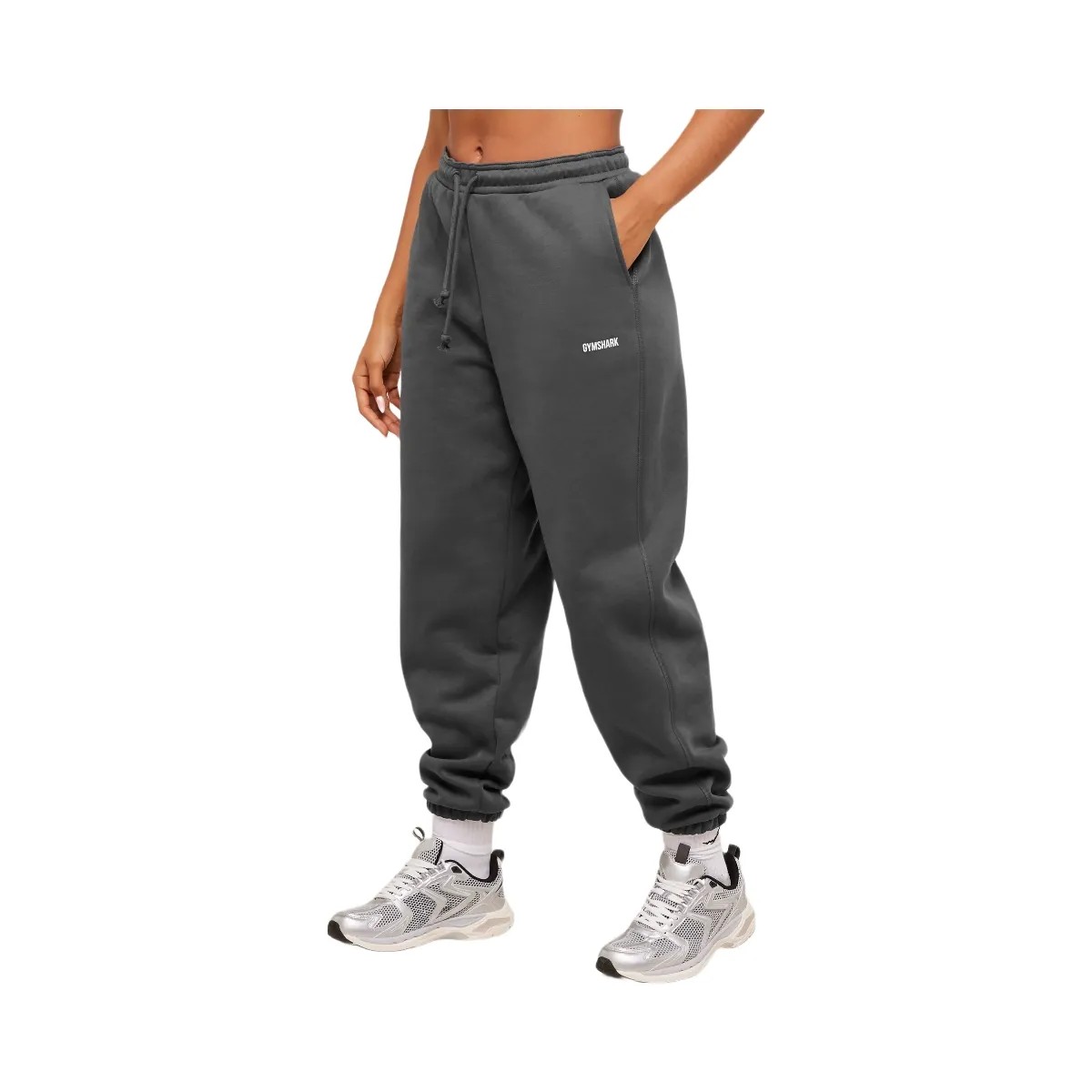 Gymshark Cosy Luxe Cuffed Joggers - Onyx Grey - HypeFly India View 2