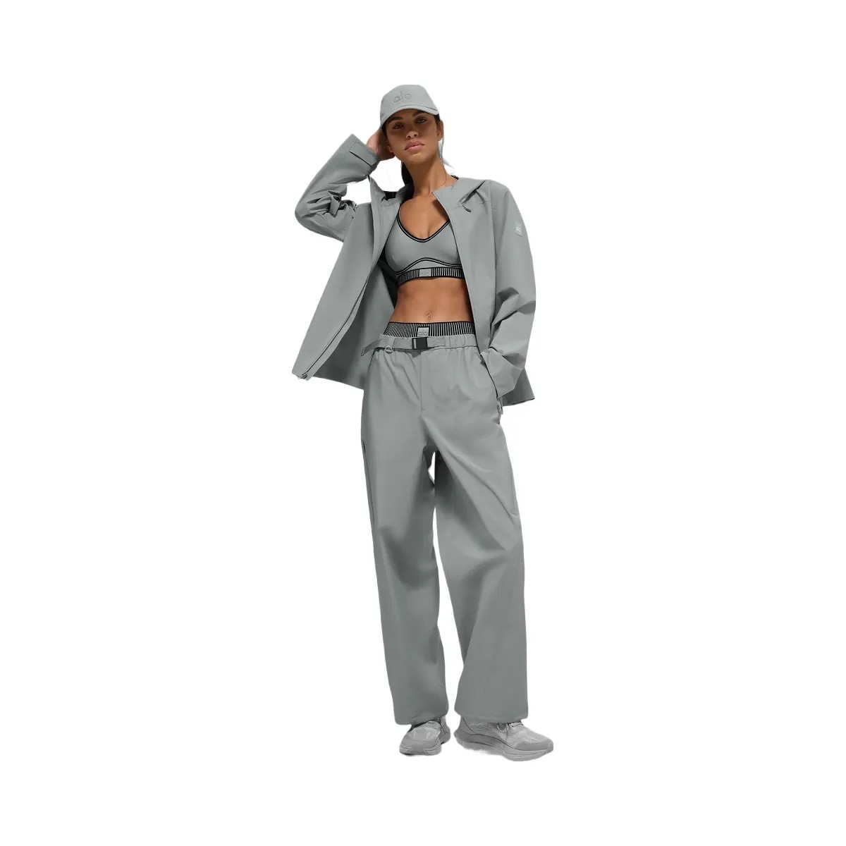 Alo Women's Alpha Shell Jacket - Lunar Grey - HypeFly India View 5
