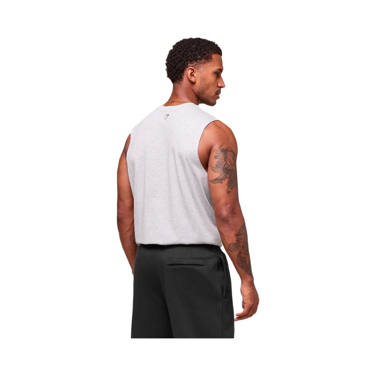 Gymshark Worn Graphic Tank - Light Grey Core Marl - HypeFly India View 3