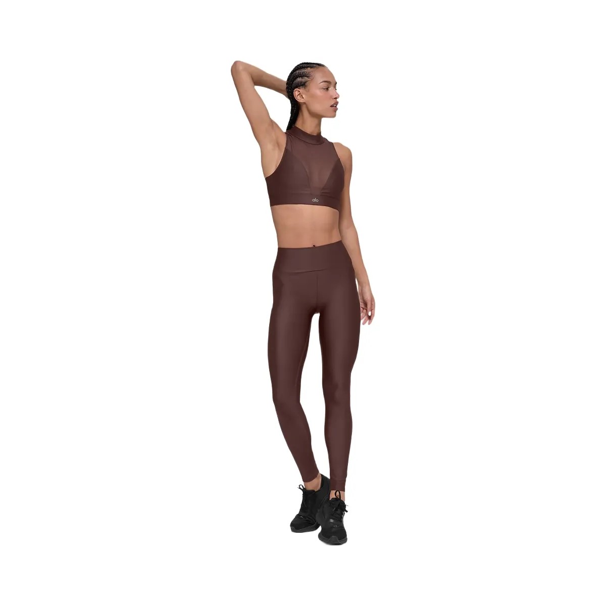 Alo Women's Airlift Mesh Infatuation Bra - Brownstone - HypeFly India View 4