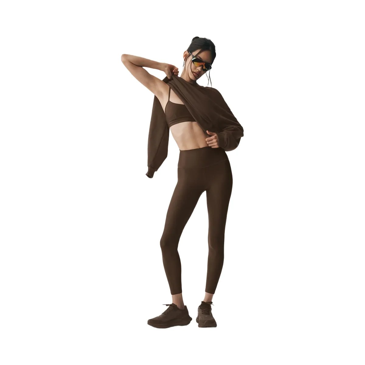 Alo Women's 7/8 High-Waist Airlift Legging - Espresso - HypeFly India View 6