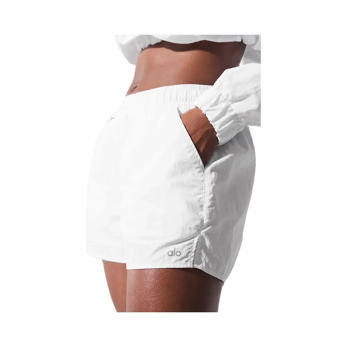 Alo Women's Alumni Short - White - HypeFly India View 3