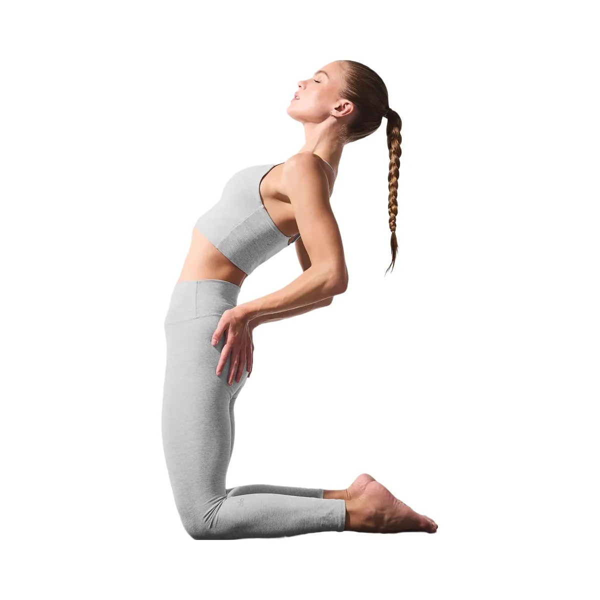 Alo Women's Alosoft High-Waist 7/8 Highlight Legging - Athletic Heather Grey - HypeFly India View 5