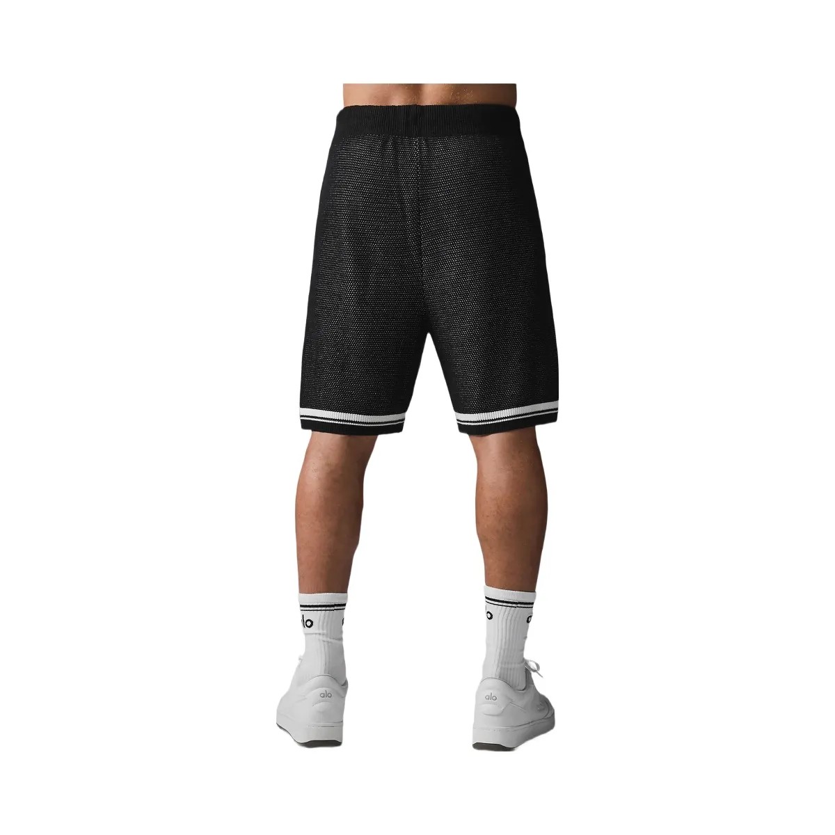 Alo Men's 7" Sports Club Sweater Knit Basketball Short - Black - HypeFly India View 4