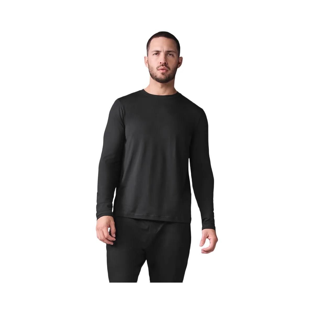 Alo Men's Conquer Reform Crewneck Long Sleeve - Black - HypeFly India View 1