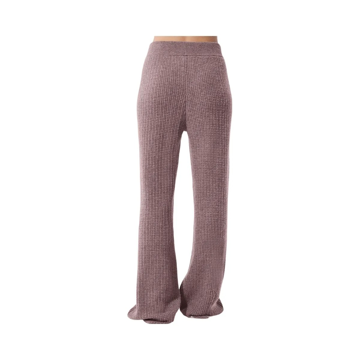Alo Women's Cashmere High-Waist Plush Waffle Pant - Mushroom Heather - HypeFly India View 4
