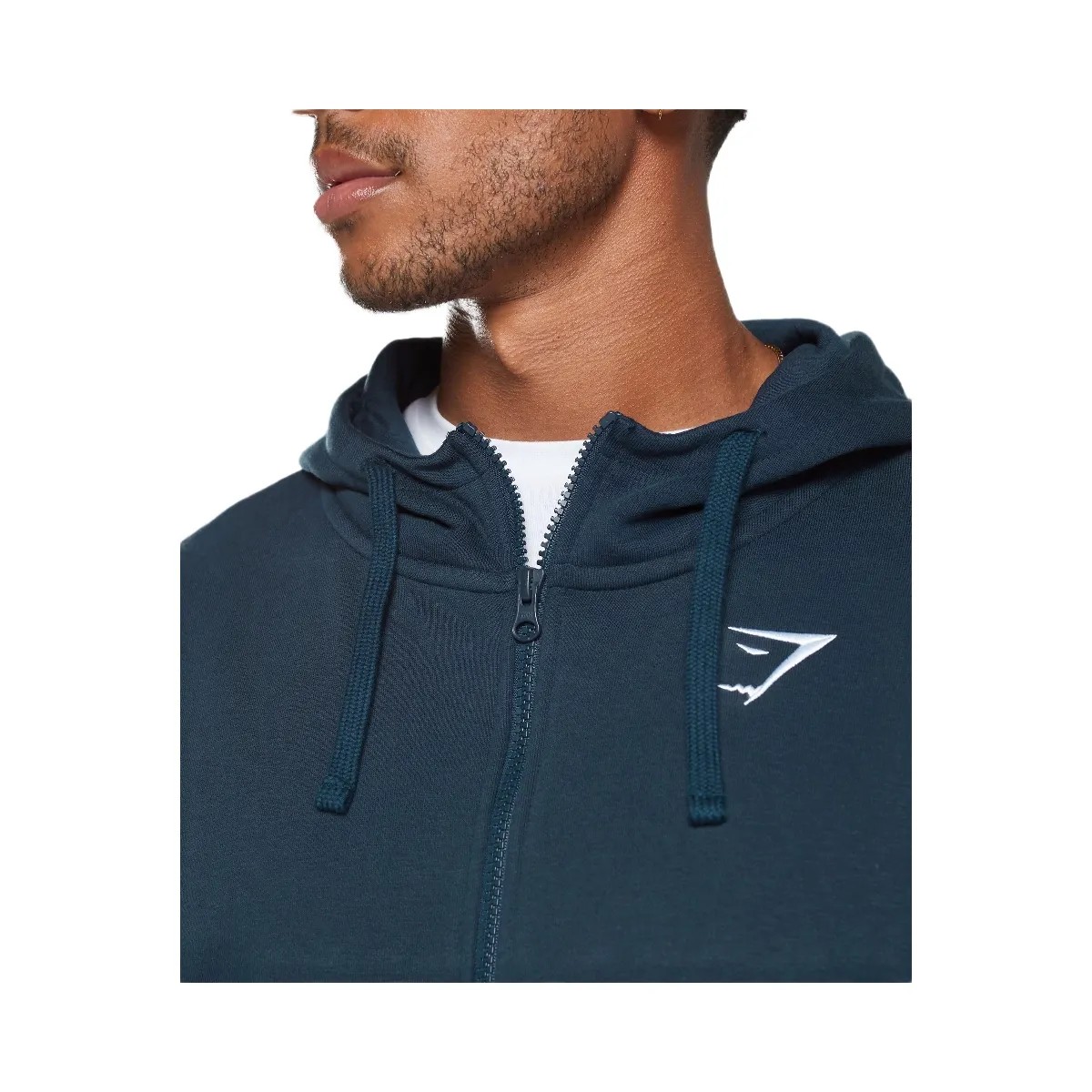Gymshark Crest Oversized Zip Up Hoodie - Navy - HypeFly India View 6