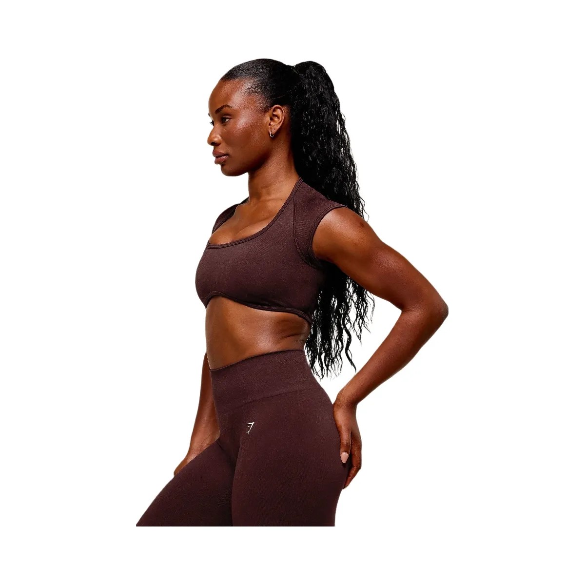 Gymshark Adapt Fleck x Whitney Short Sleeve Crop Top - Cherry Purple/Rich Maroon - HypeFly India View 3