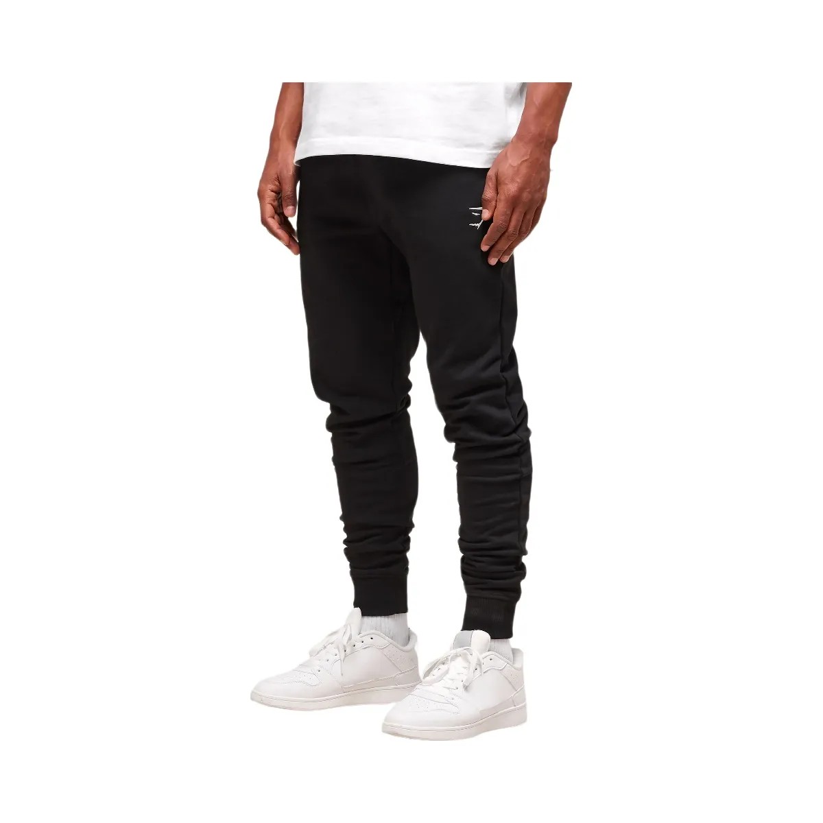Gymshark Crest Tall Joggers - Black - HypeFly India View 3