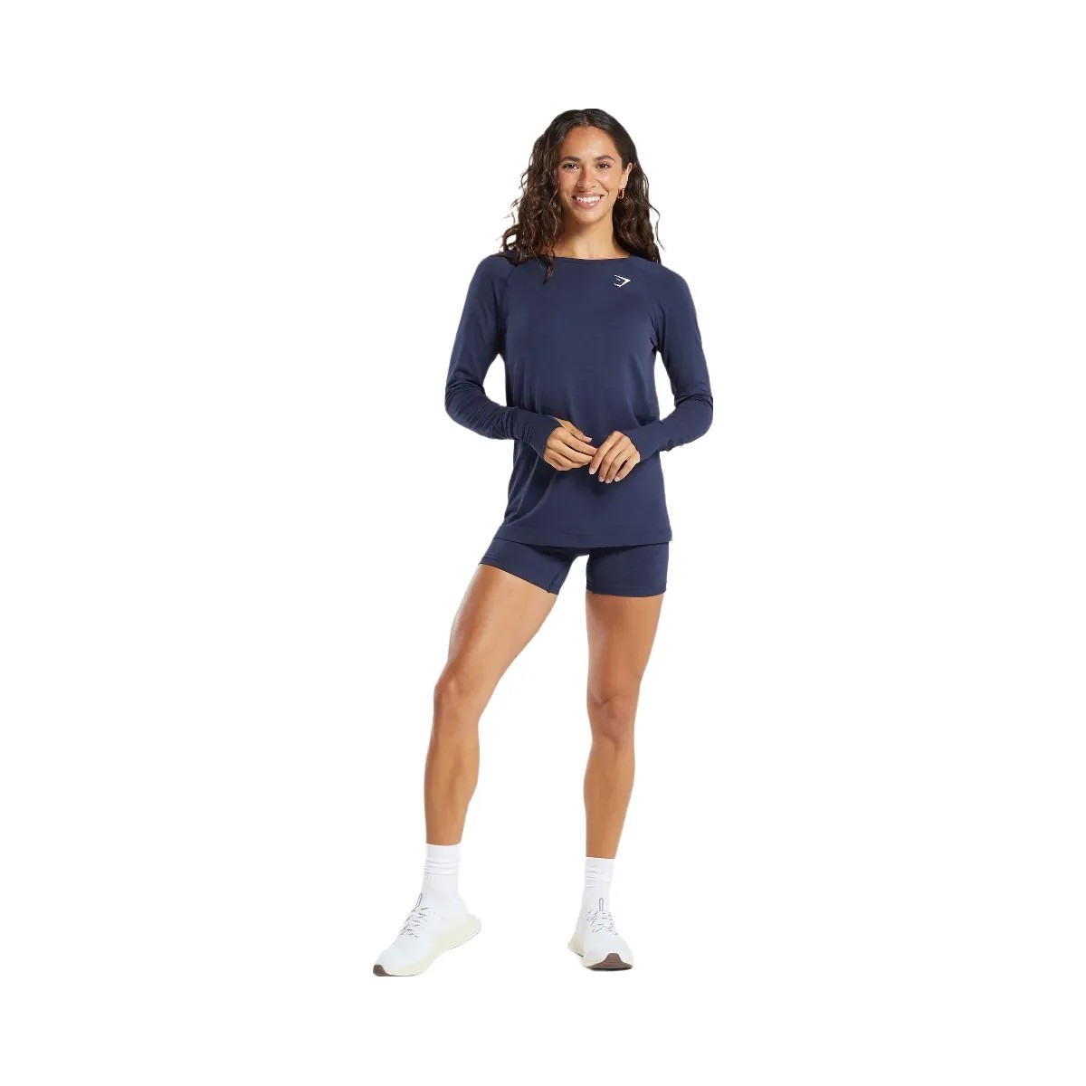 Gymshark Vital Light Long Sleeve Top - Heavy Blue/ Marl - HypeFly India View 4