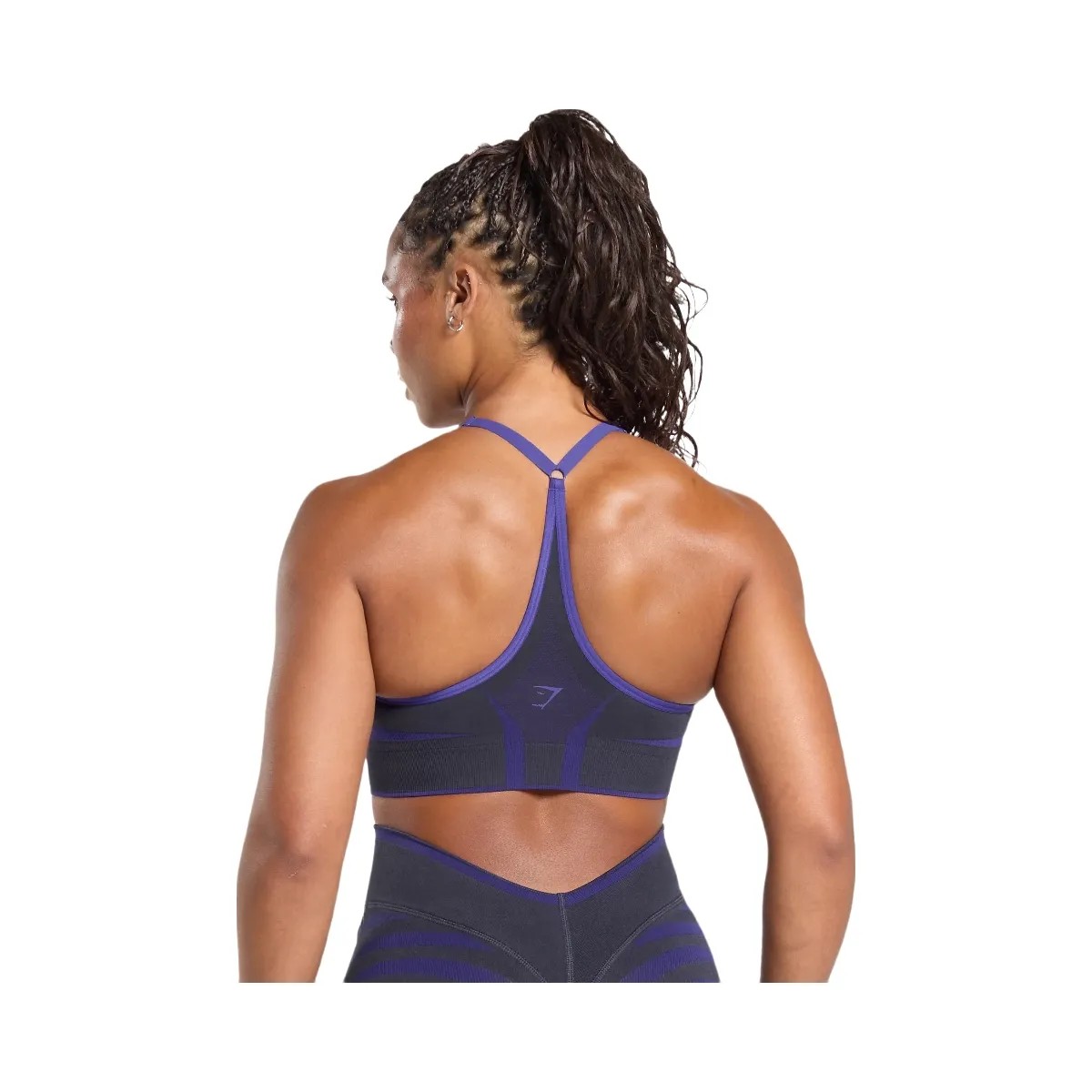 Gymshark Apex Lift Seamless Sports Bra - Heavy Blue/Cobalt Purple - HypeFly India View 2