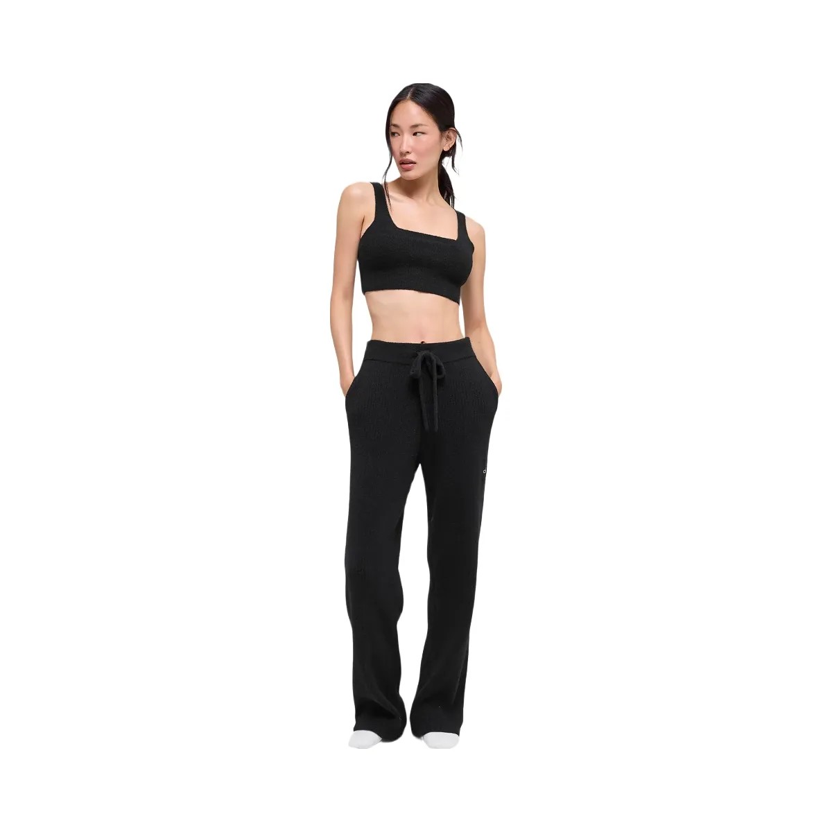 Alo Women's Snuggle Up Sweater Bra - Black - HypeFly India View 1