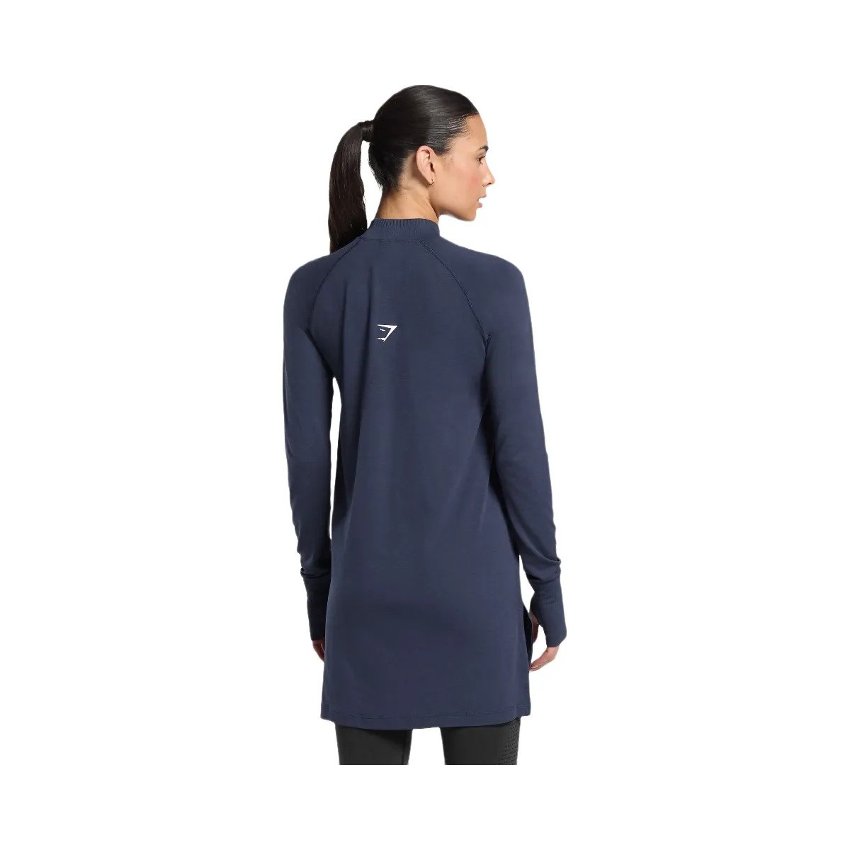 Gymshark Vital Long Line Top - Heavy Blue Marl - HypeFly India View 2