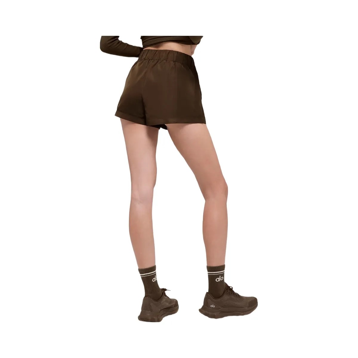 Alo Women's High-Waist Socialite Short - Espresso - HypeFly India View 3