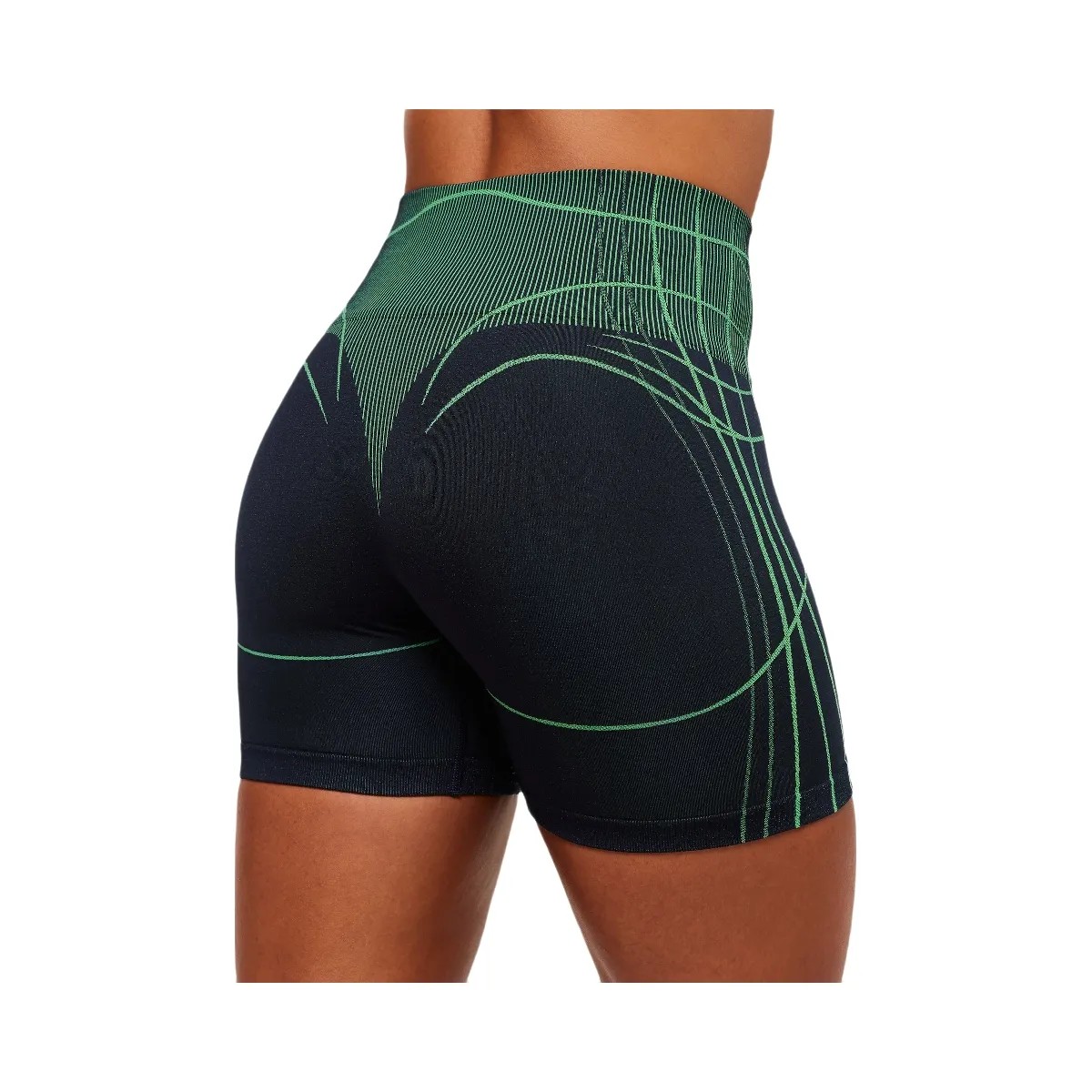 Gymshark Apex Seamless Shorts - Heavy Blue/Active Green - HypeFly India View 6