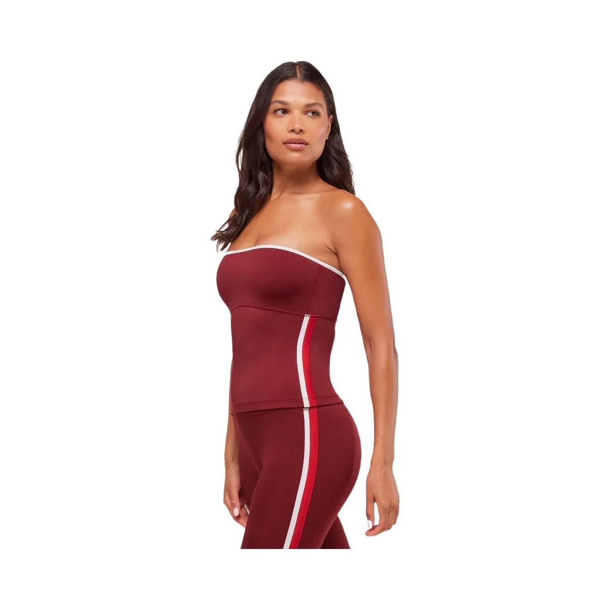Gymshark Piping Bandeau With Shelf - Sets Red/Carmine Red/Soft White - HypeFly India View 2