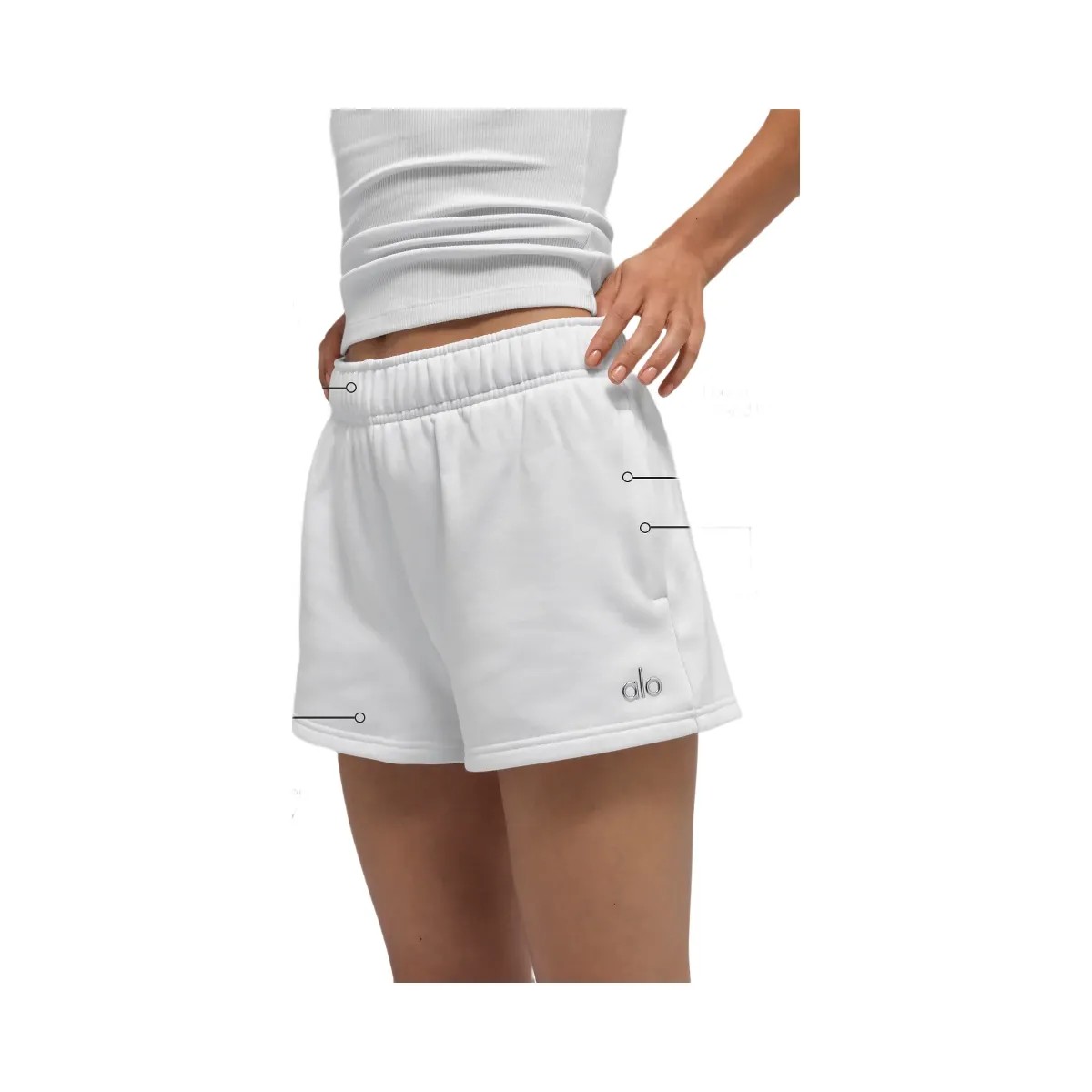 Alo Women's Accolade Short - White - HypeFly India View 2