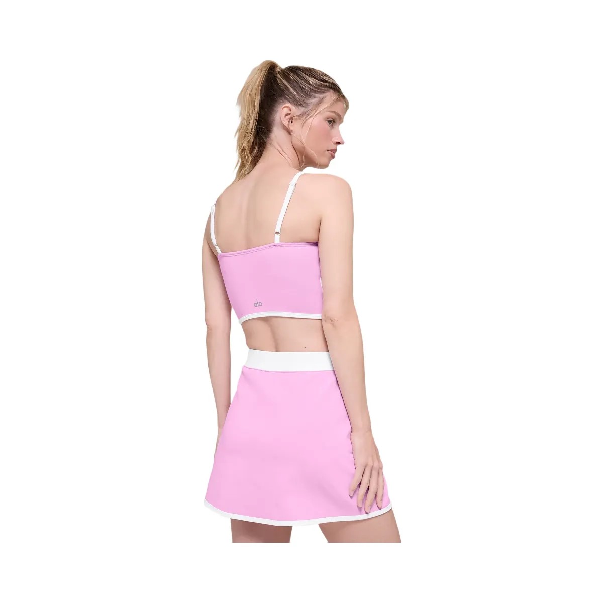 Alo Women's Airbrush Streamlined Bra Tank - Candy Heart Pink/White - HypeFly India View 2