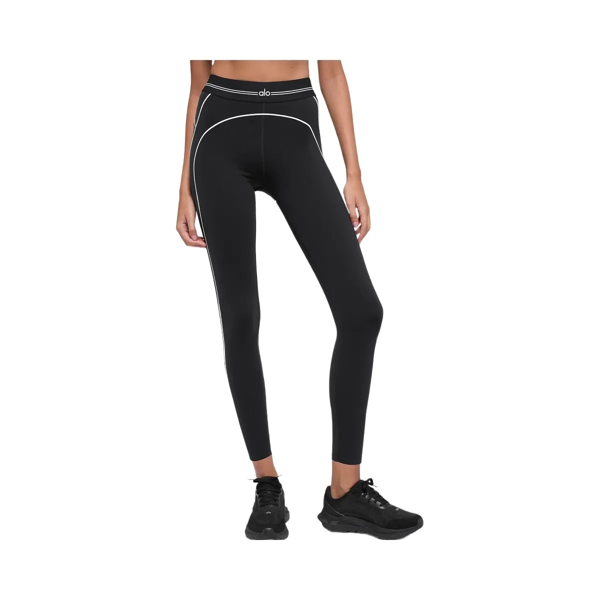 Alo Women's Airbrush High-Waist 7/8 Heart Throb Legging - Black/White - HypeFly India View 1