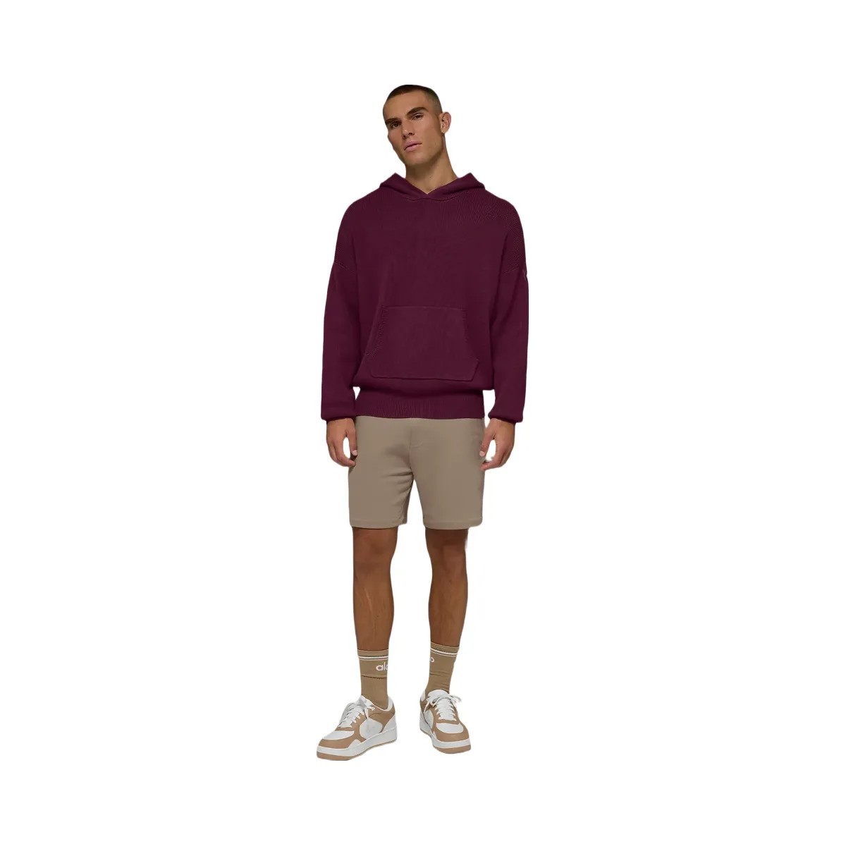 Alo Men's Scholar Hooded Sweater - Burgundy - HypeFly India View 5