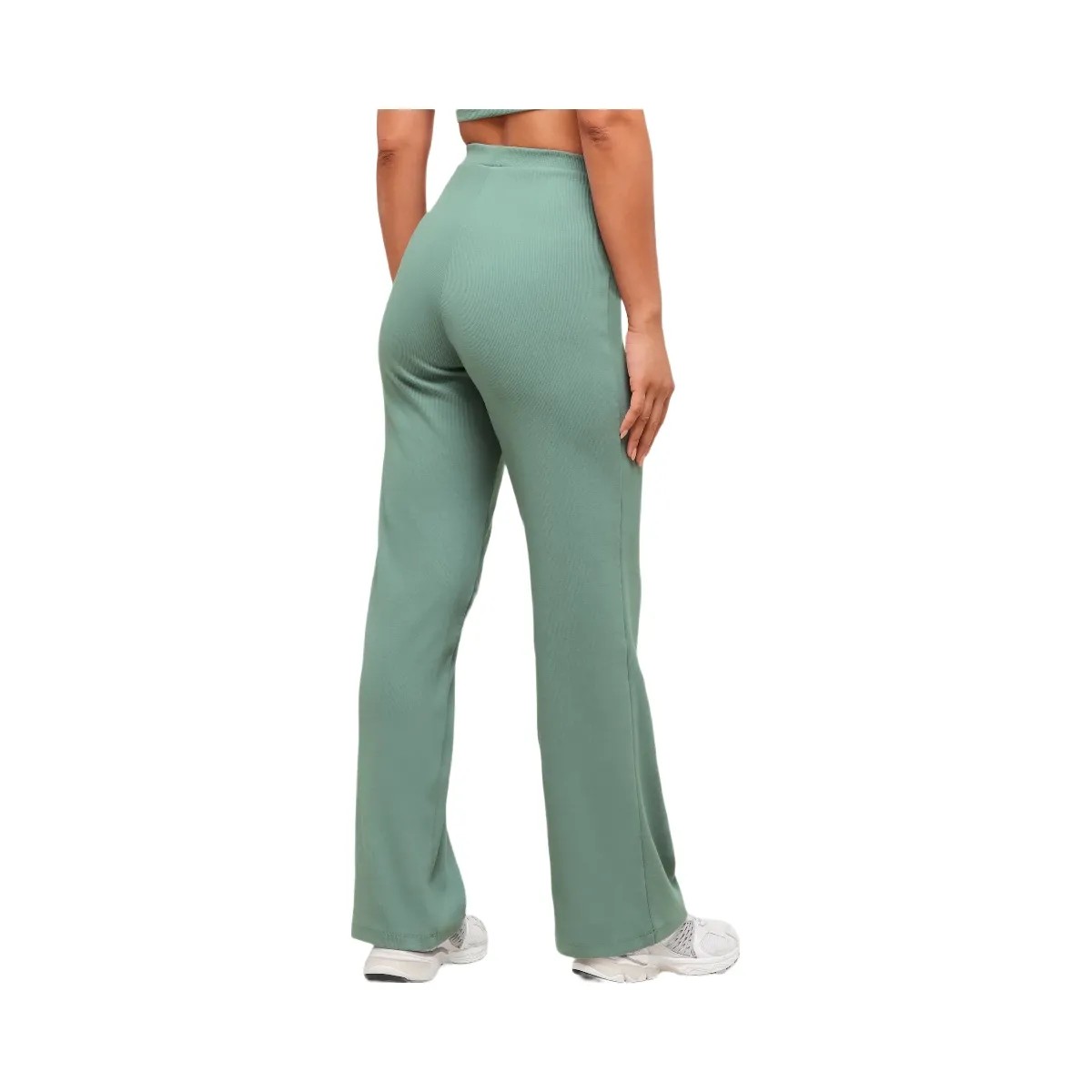 Gymshark Ribbed Cotton Straight Leg Pants - Celeste Blue/Heavy Blue - HypeFly India View 2