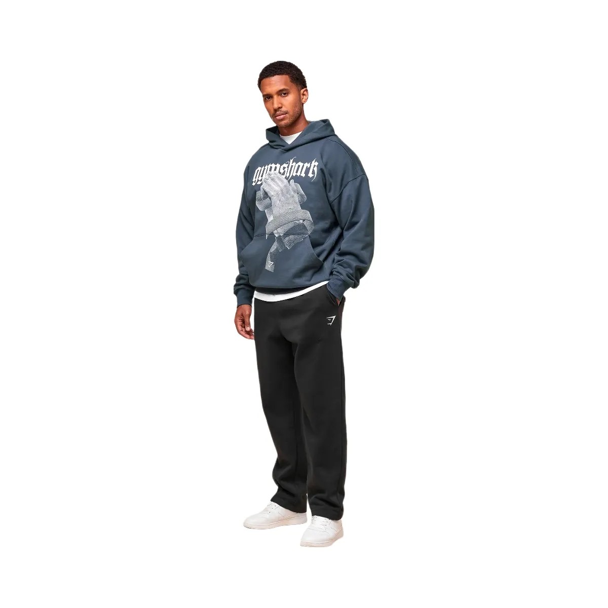 Gymshark Prayer Hands Hoodie - Titanium Blue - HypeFly India View 3