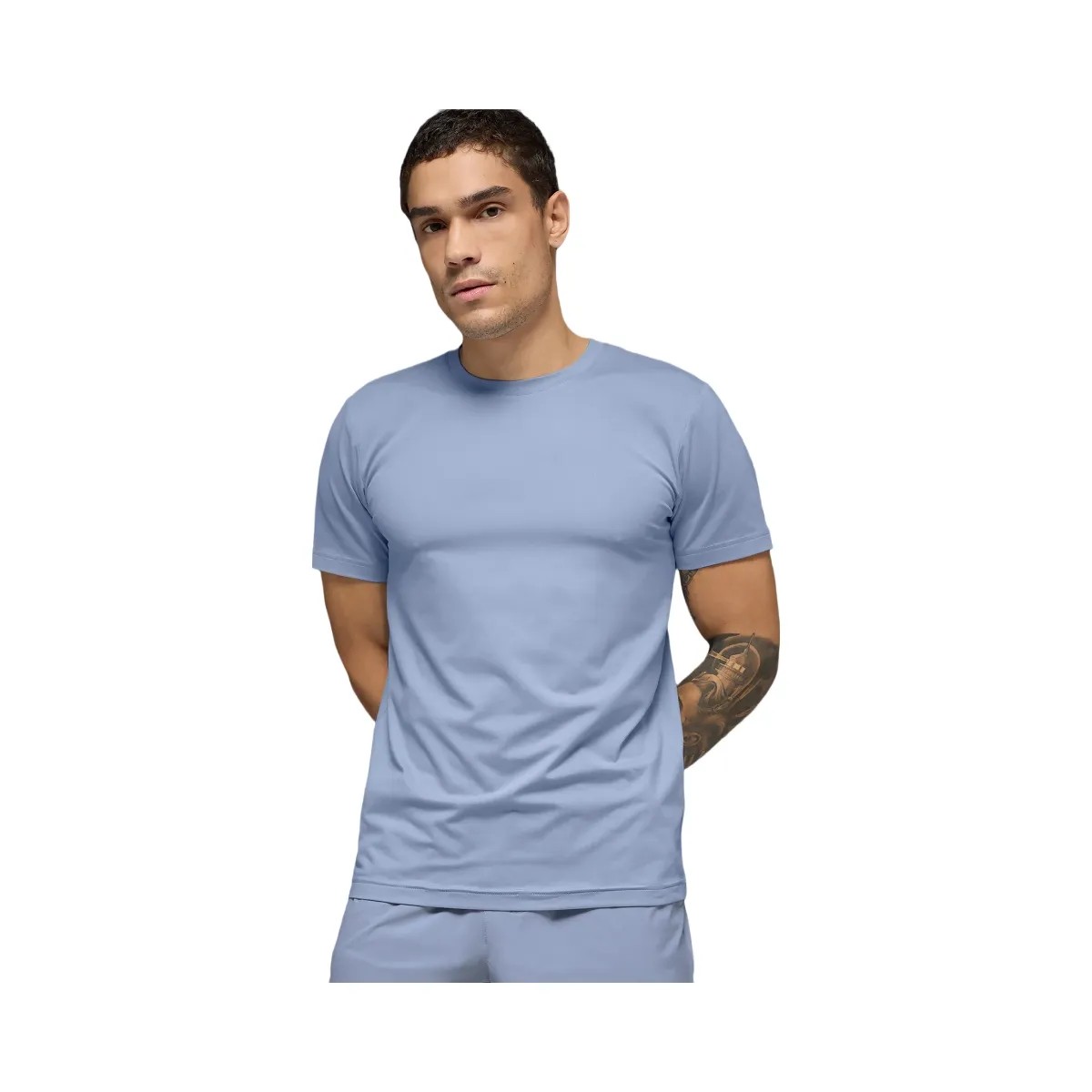 Alo Men's Conquer Reform Crewneck Short Sleeve - Winter Frost - HypeFly India View 1