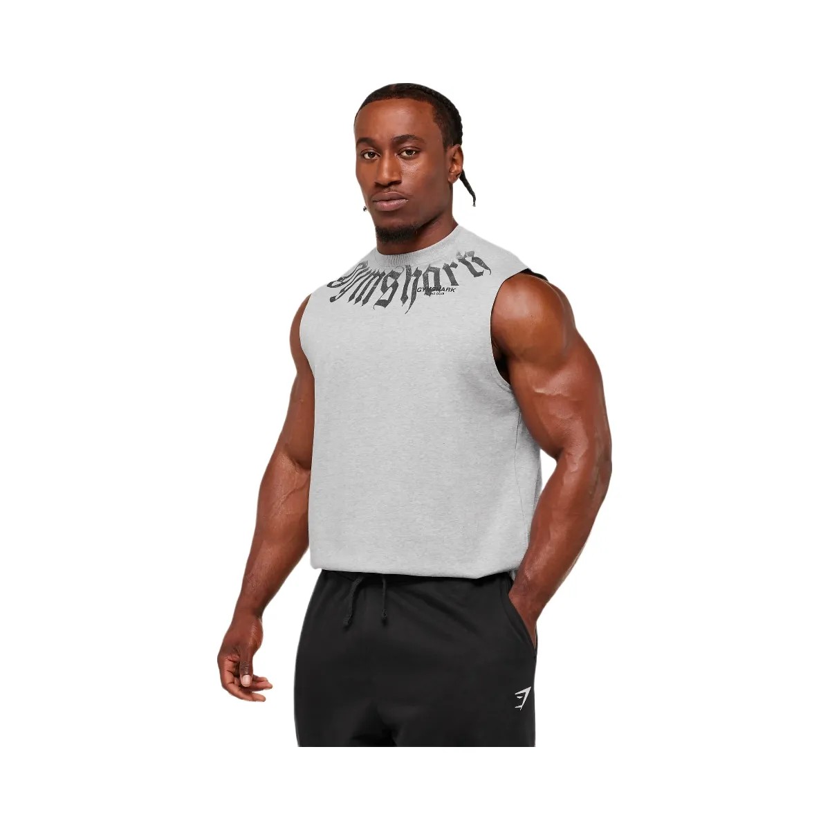Gymshark Fade Graphic Tank - Light Grey Core Marl - HypeFly India View 3