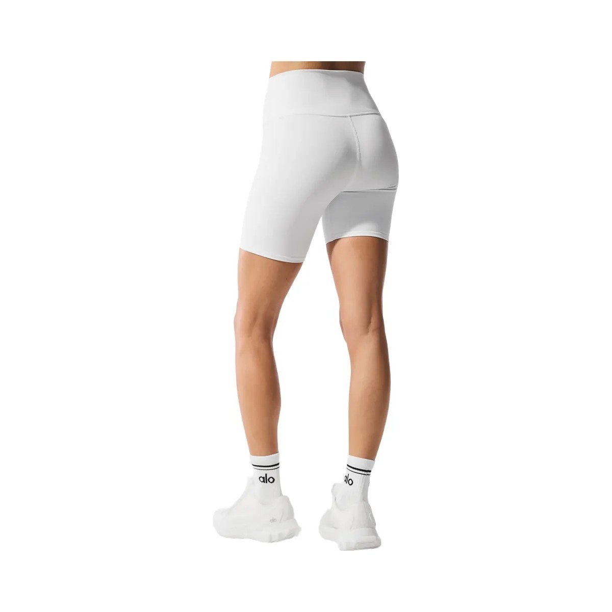 Alo Women's 7" High-Waist Biker Short - White - HypeFly India View 3