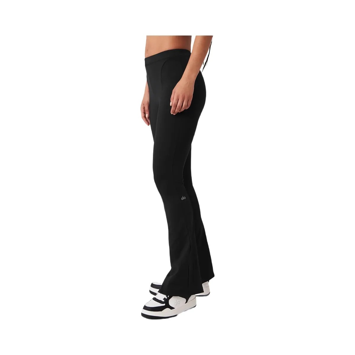 Alo Women's High-Waist 7/8 Zip It Flare Legging - Black - HypeFly India View 2