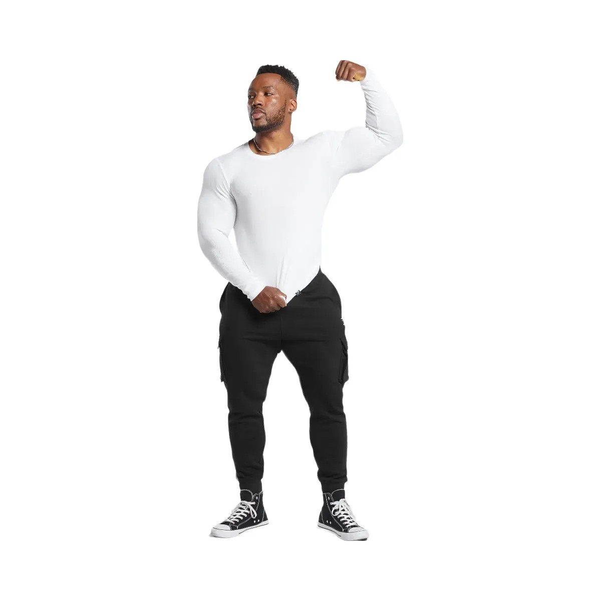 Gymshark Ribbed Long Sleeve T-Shirt - White - HypeFly India View 4