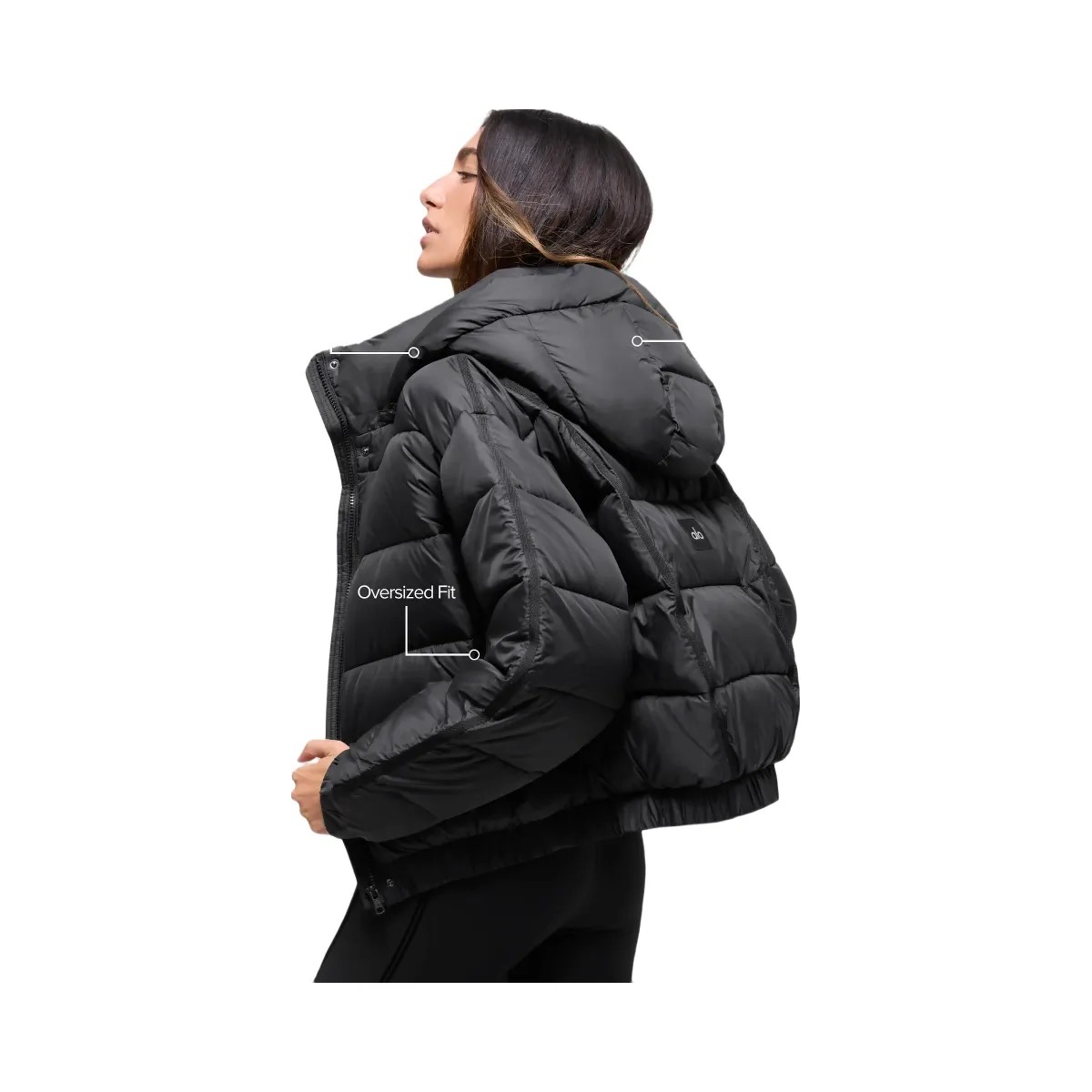 Alo Women's Aspen Love Puffer Jacket - Black - HypeFly India View 2