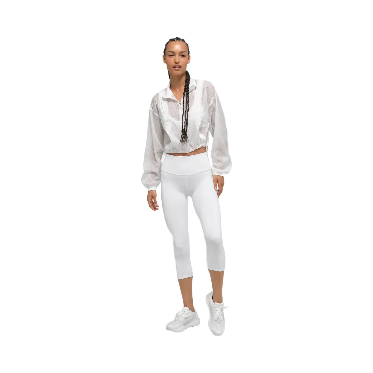 Alo Women's High-Waist Airbrush Capri - White - HypeFly India View 2
