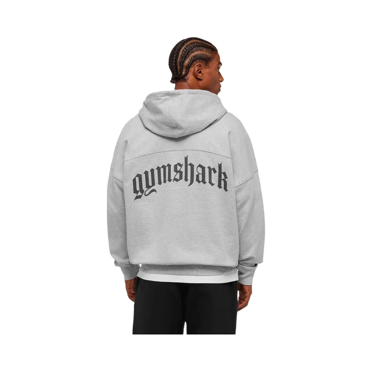 Gymshark Olde English Zip Up Hoodie - Soft Grey Marl - HypeFly India View 2