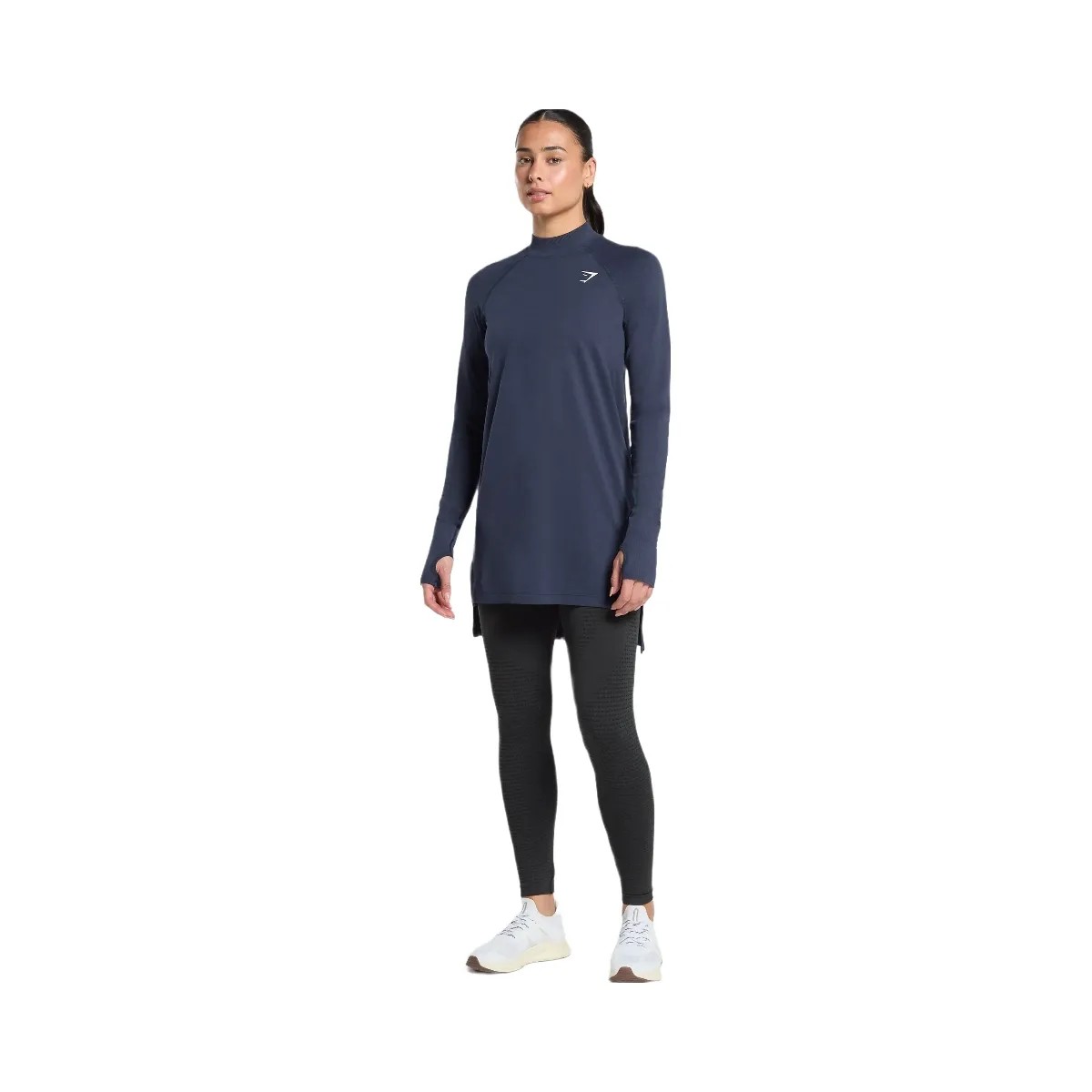 Gymshark Vital Long Line Top - Heavy Blue Marl - HypeFly India View 4