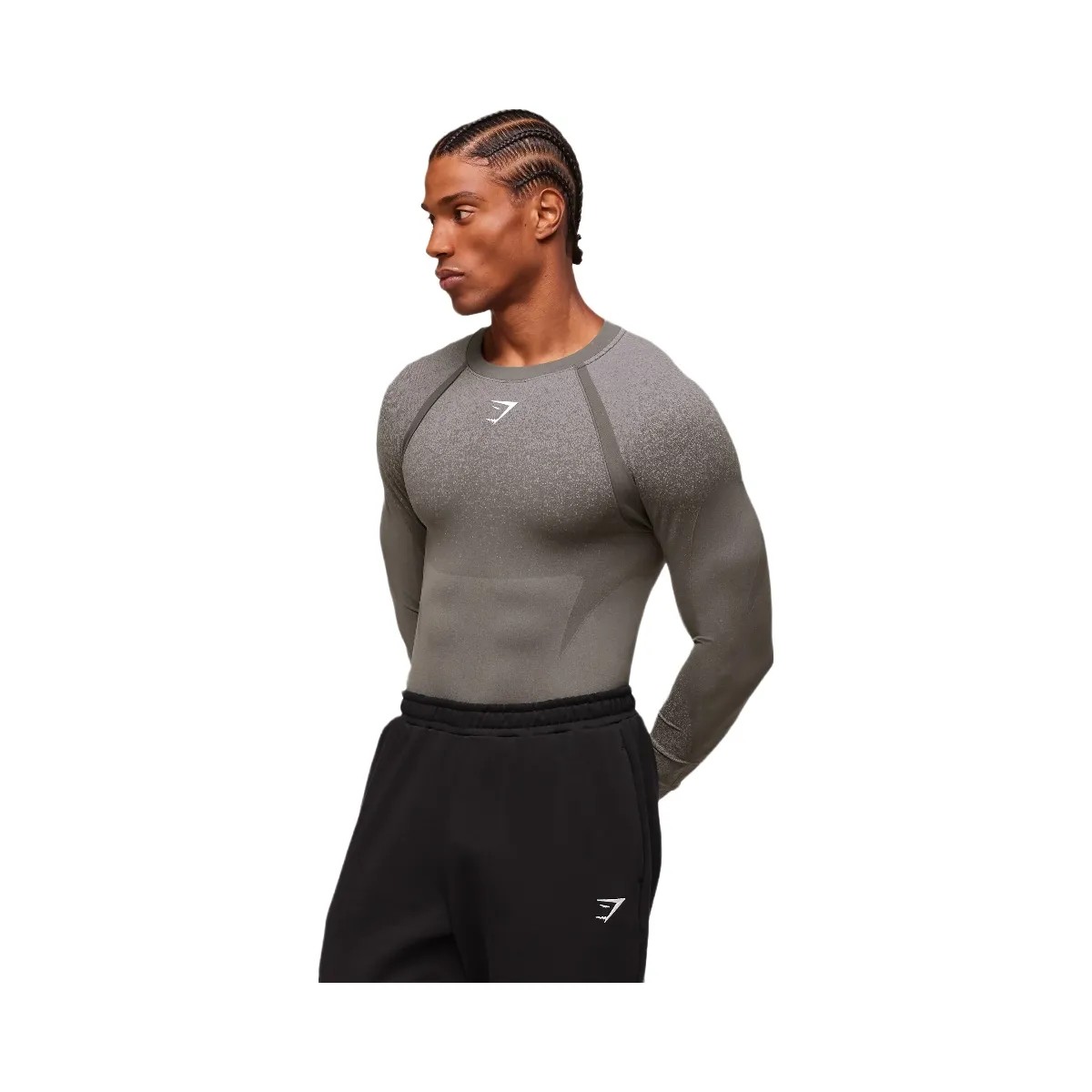 Gymshark Shadow Seamless Long Sleeve T-Shirt - Meteor Grey - HypeFly India View 4