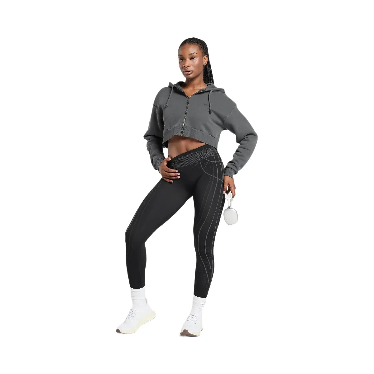 Gymshark Apex Seamless Leggings - Black/Graphite Grey - HypeFly India View 3