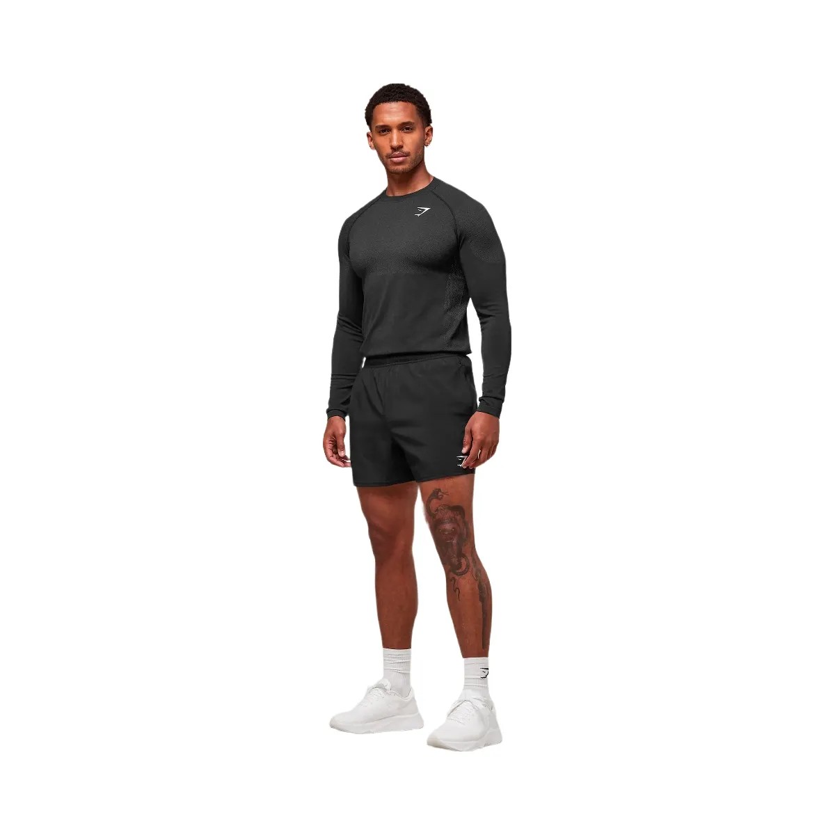 Gymshark Vital Long Sleeve T-Shirt - Black/Silhouette Grey - HypeFly India View 5