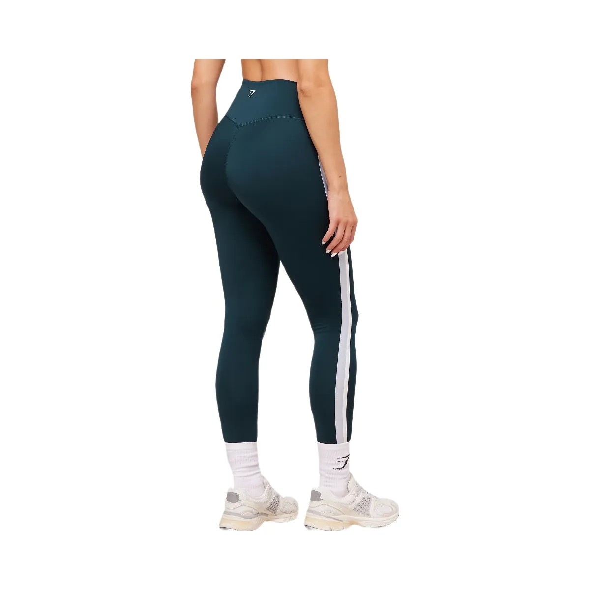 Gymshark Piping Legging - Deep Petrol Blue/Smoke Blue/Soft White - HypeFly India View 3