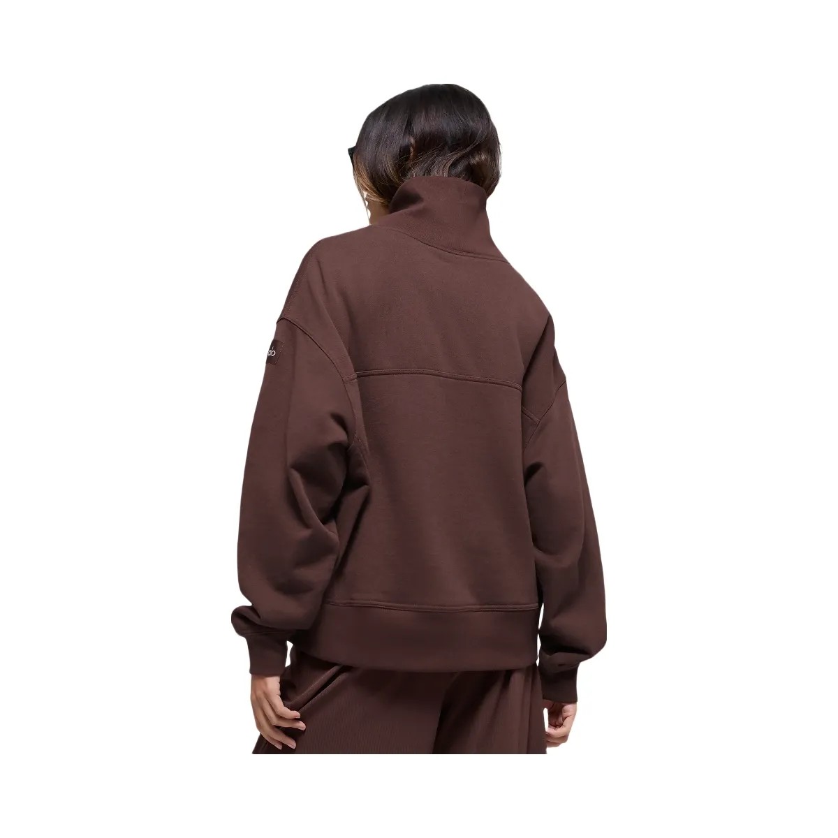 Alo Women's Hazy Mock Neck Pullover - Brownstone - HypeFly India View 3