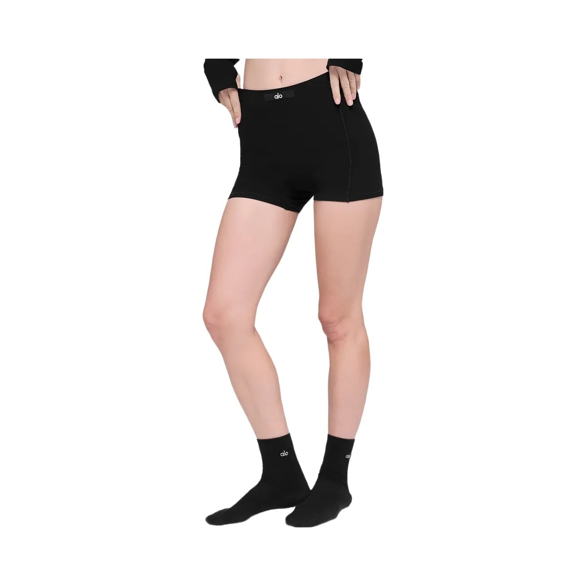 Alo Women's soft Sincere Micro Short - Black - HypeFly India View 1