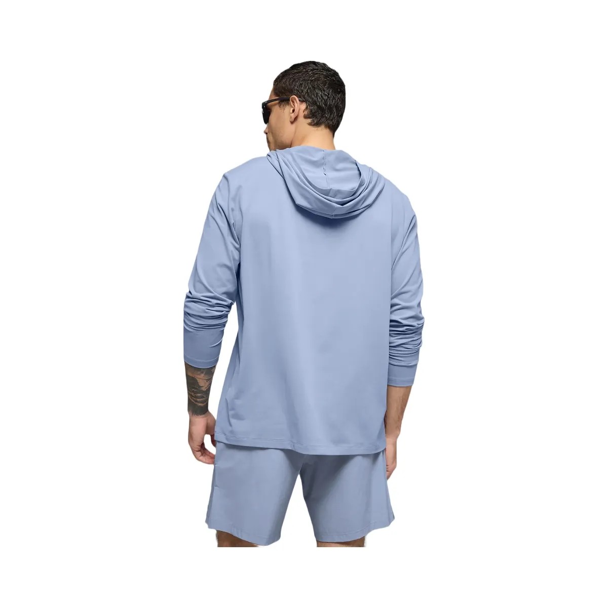 Alo Men's Conquer Reform Long Sleeve With Hood - Winter Frost - HypeFly India View 3