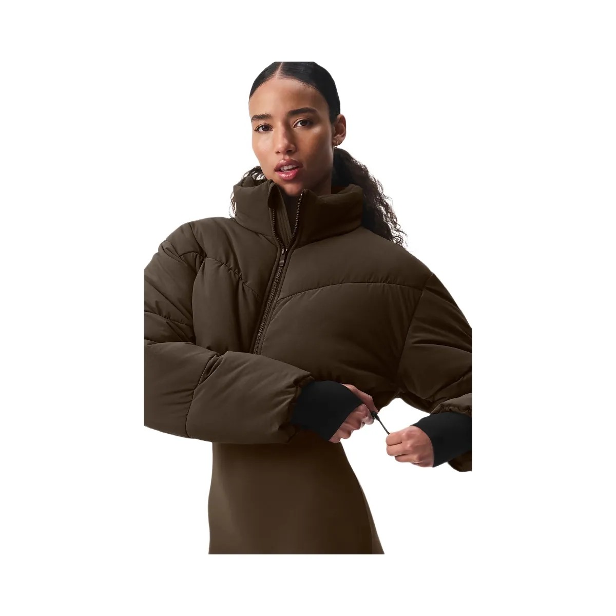 Alo Women's Main Act Corset Puffer - Espresso/Black - HypeFly India View 3