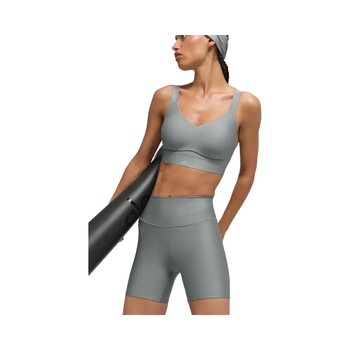 Alo Women's Airlift Endurance High-Impact Bra - Lunar Grey - HypeFly India View 6