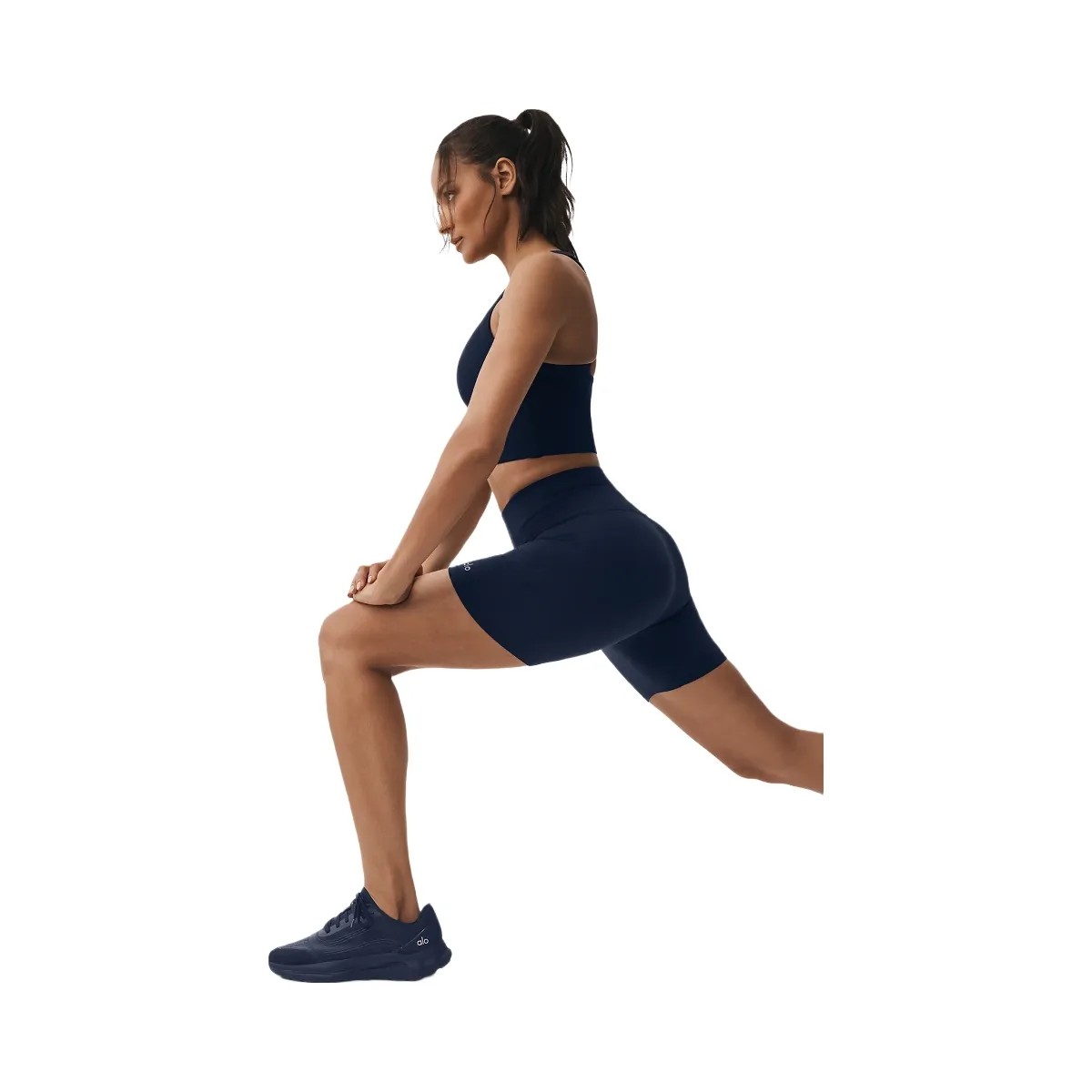 Alo Women's 5" Seamless Ribbed Favorite Short - Navy - HypeFly India View 3