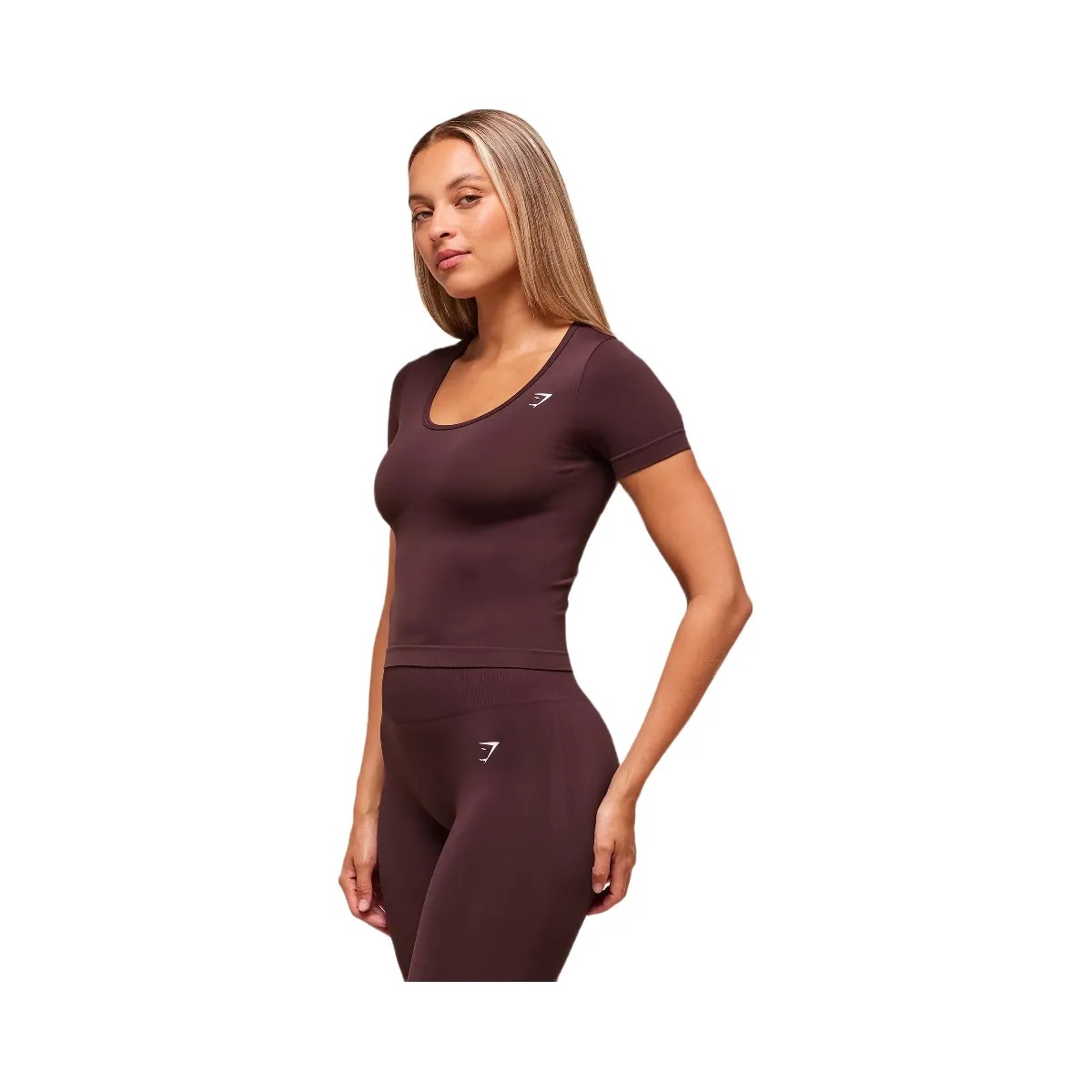Gymshark Everyday Seamless Tight Fit Crew Neck Tee - Cherry Purple - HypeFly India View 3