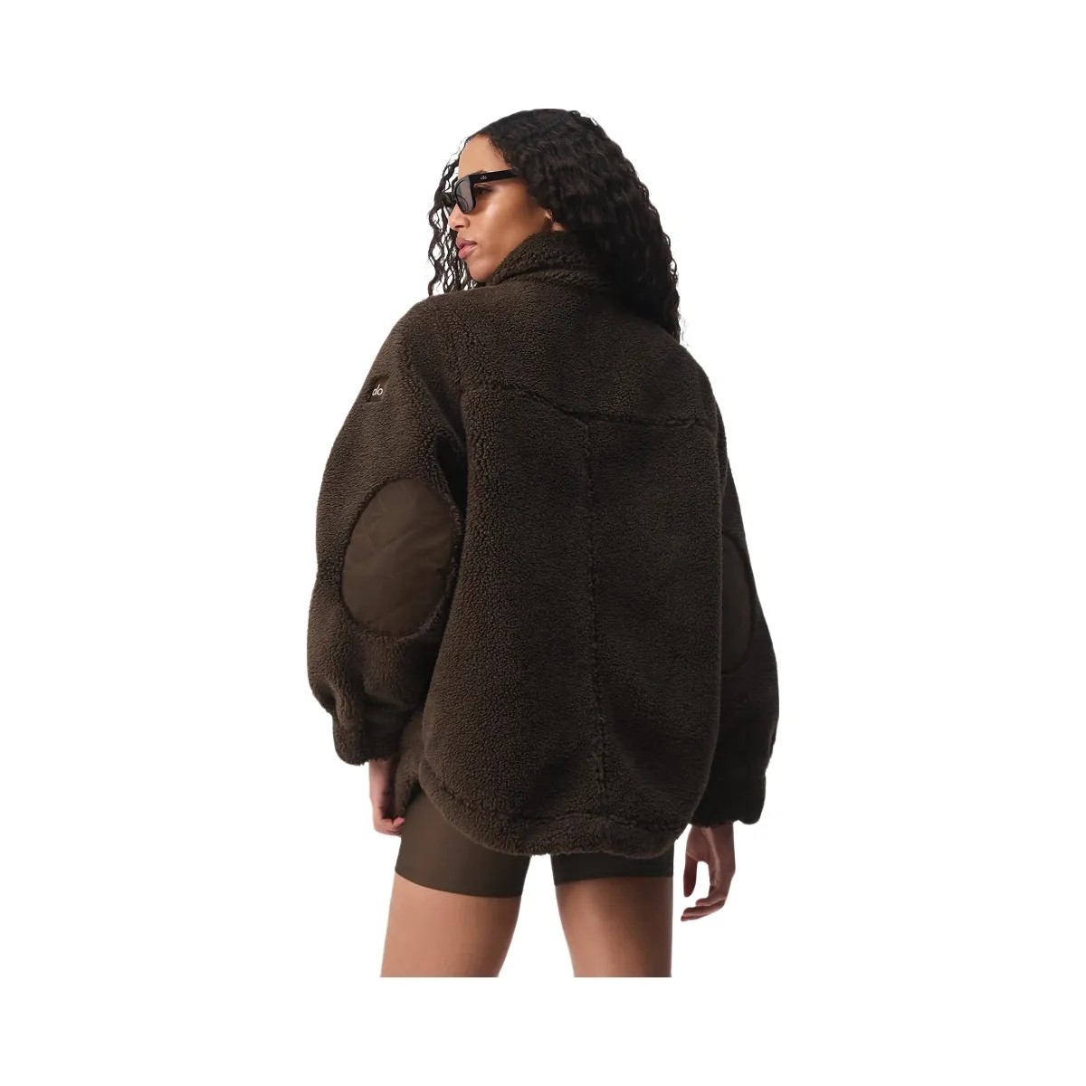 Alo Women's Sherpa Edge Shacket - Espresso - HypeFly India View 2