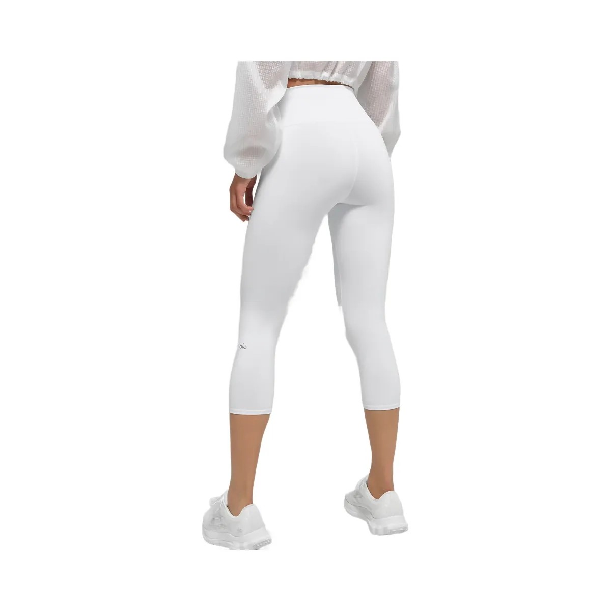 Alo Women's High-Waist Airbrush Capri - White - HypeFly India View 4