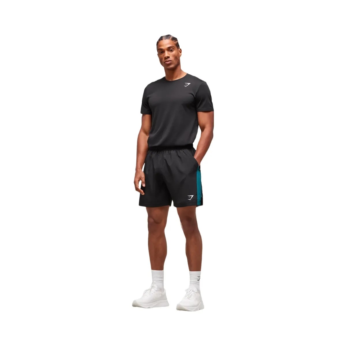 Gymshark Sport 7" Shorts - Black/Functional Teal - HypeFly India View 6
